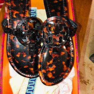 Tory Burch Tortoise Miller Thong Sandals